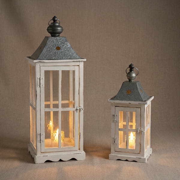 S/2 EVELYN ENCLOSED LANTERNS