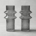 SMOKE LUSTER GLASS VASE 2-PCS. SET
