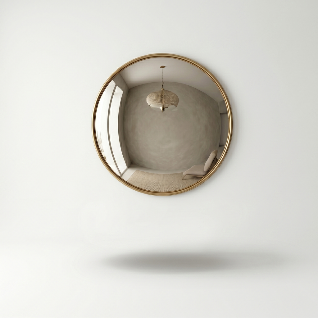 GOLD FRAME WITH CONVEX GLASS MIRROR