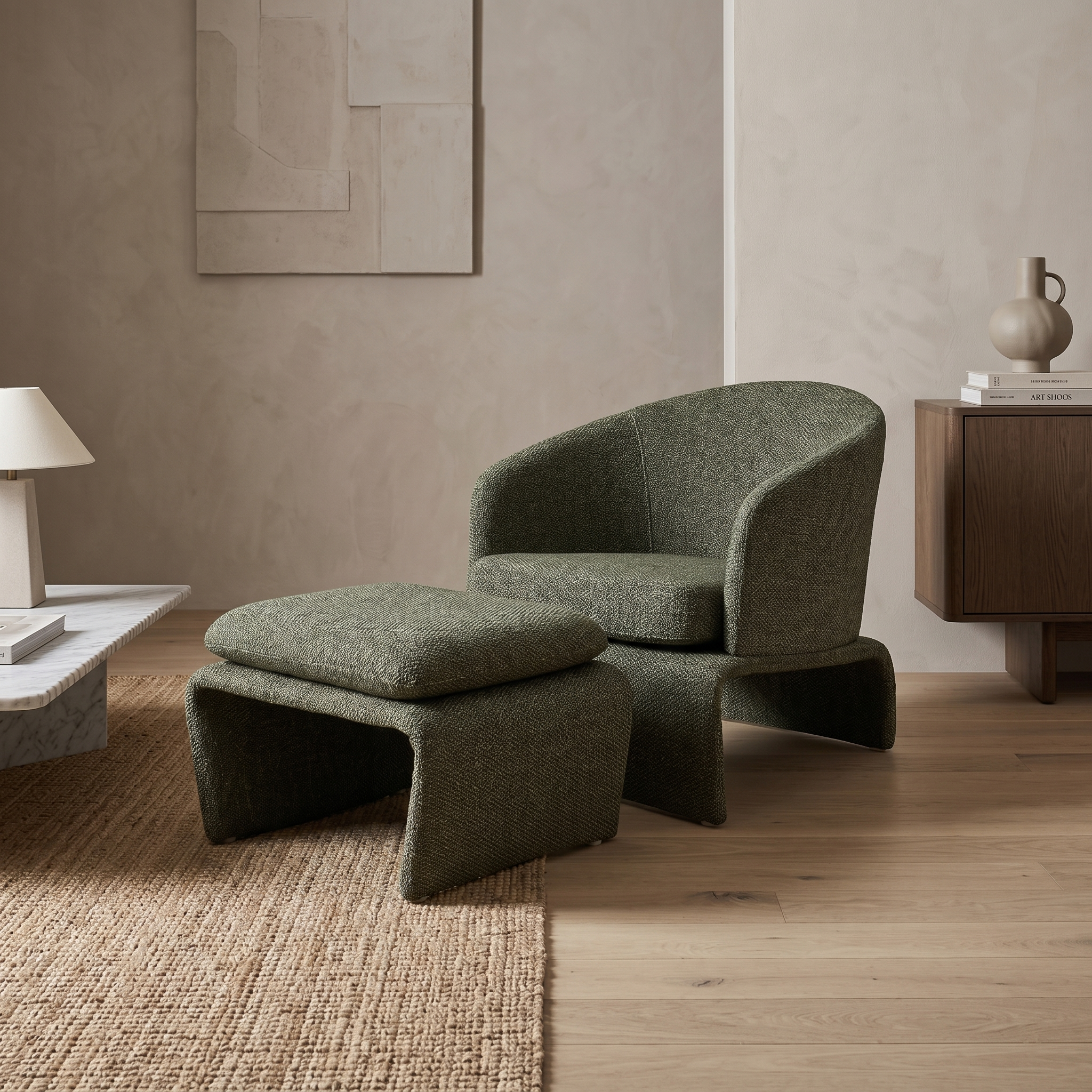 DARIA ACCENT CHAIR with FOOT STOOL