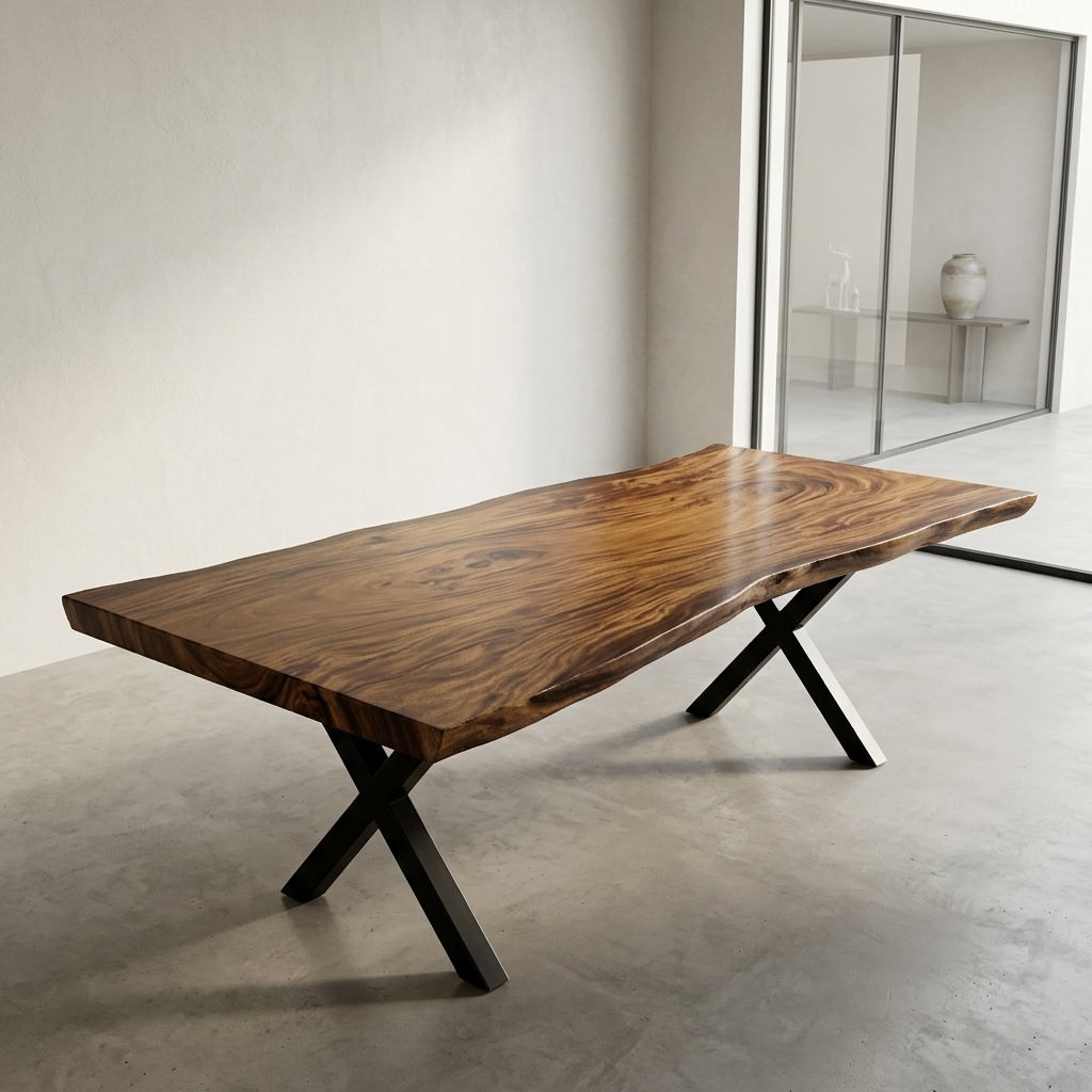 SOLID WOOD ACACIA 10 SEATER DINING TABLE