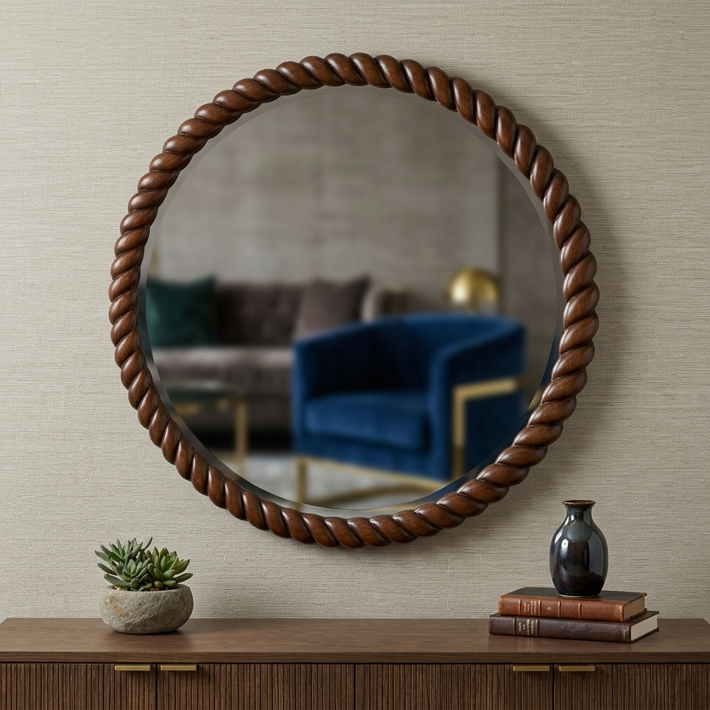 WOOD WALL MIRROR