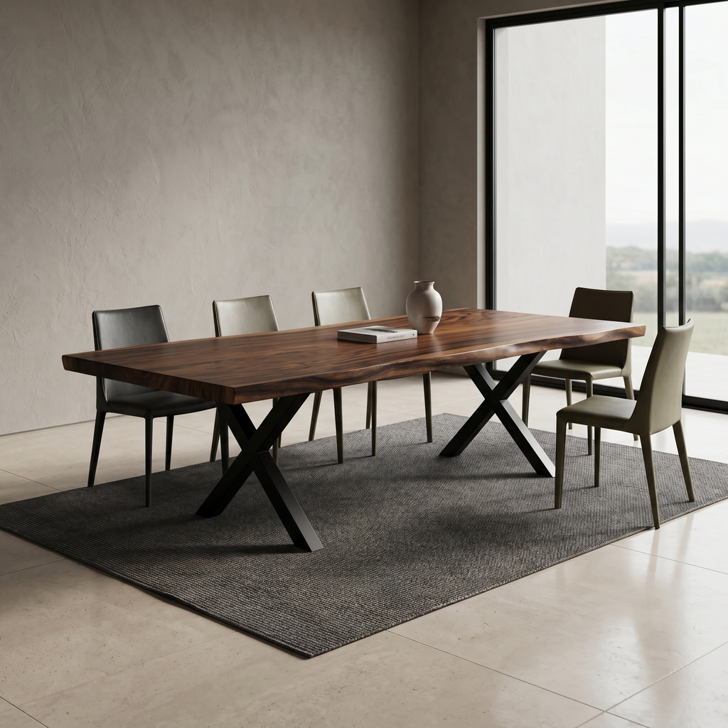 SOLID WOOD ACACIA 10 SEATER DINING TABLE