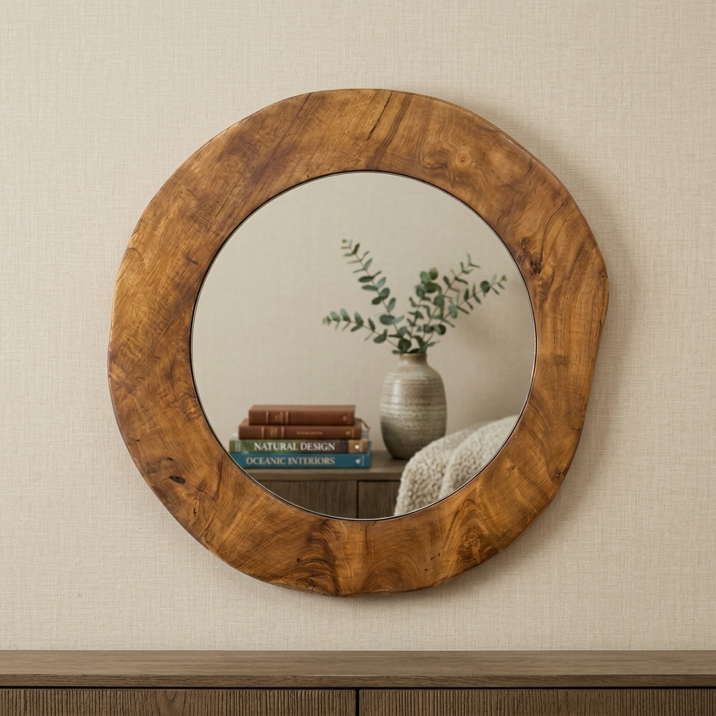 TEAK WALL MIRROR