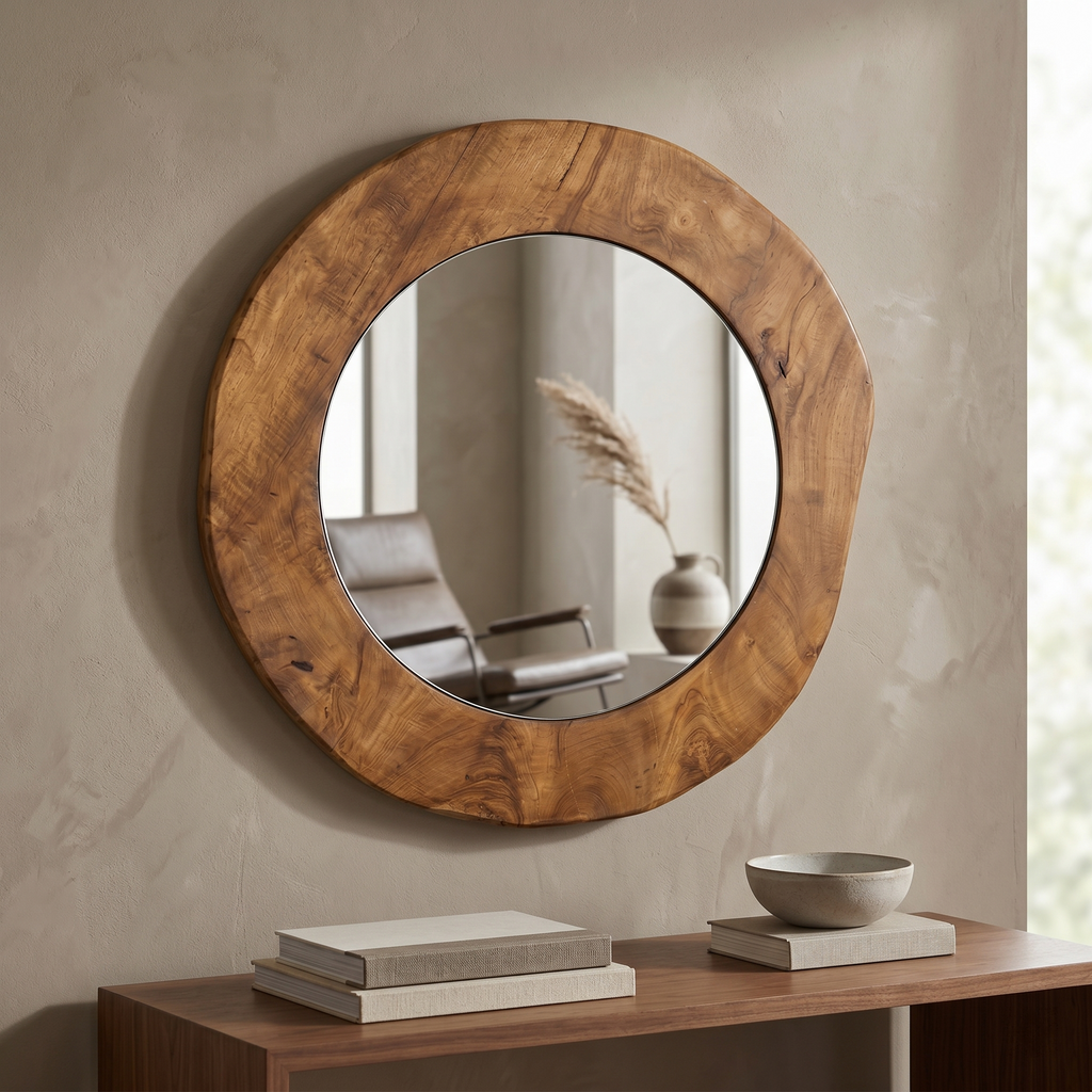 TEAK WALL MIRROR