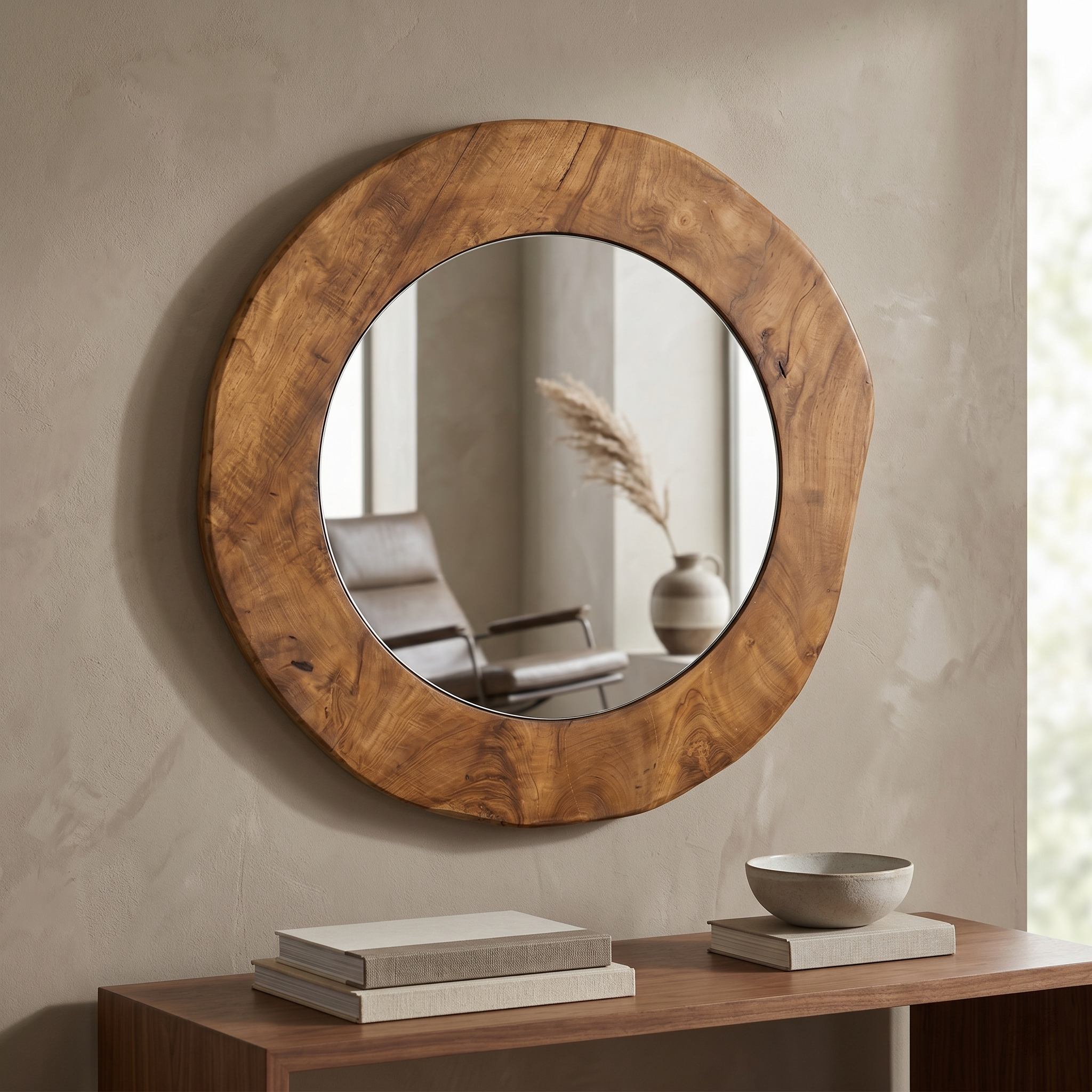 TEAK WALL MIRROR