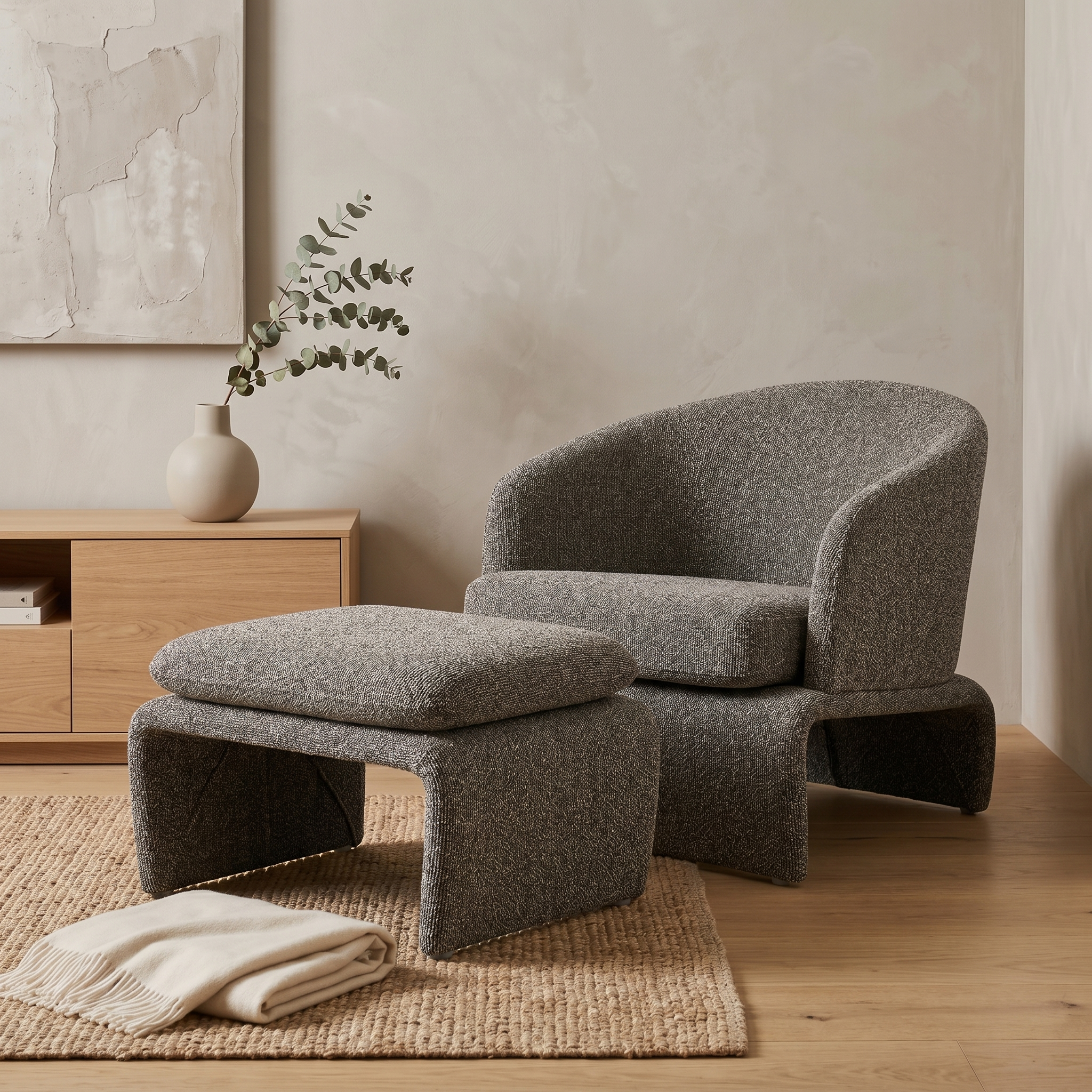 DARIA ACCENT CHAIR with FOOT STOOL