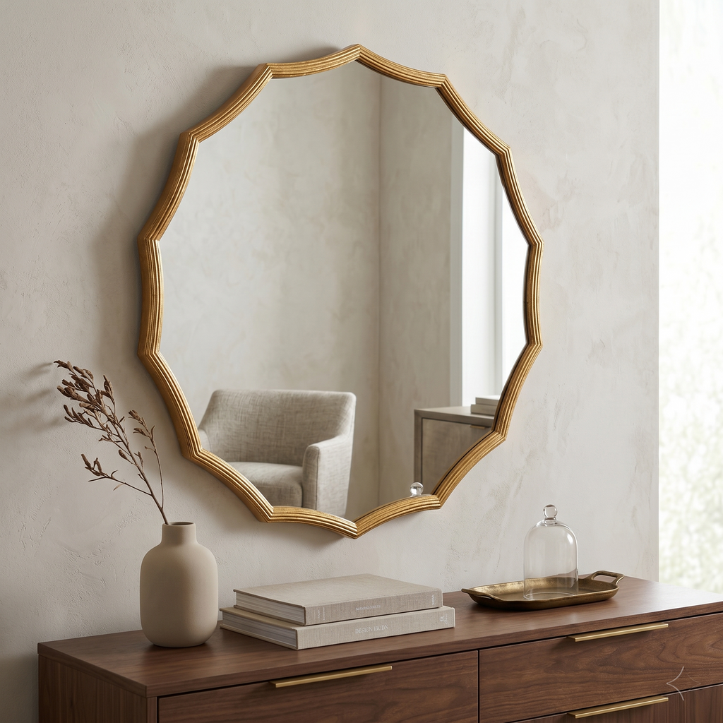 GOLD FRAME WALL MIRROR