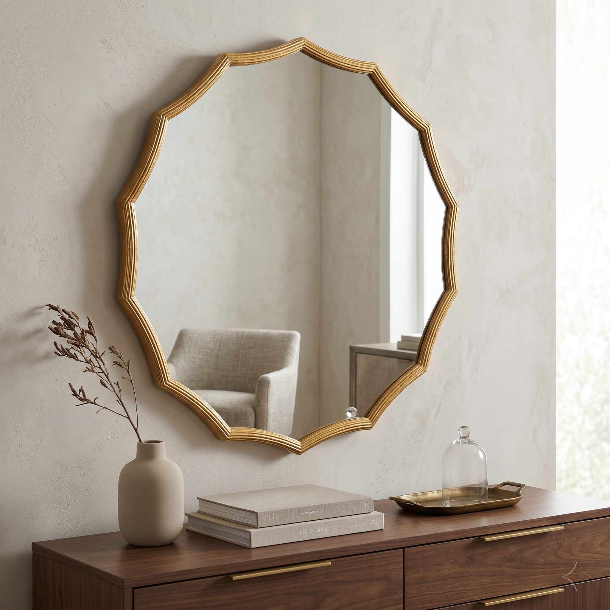 GOLD FRAME WALL MIRROR