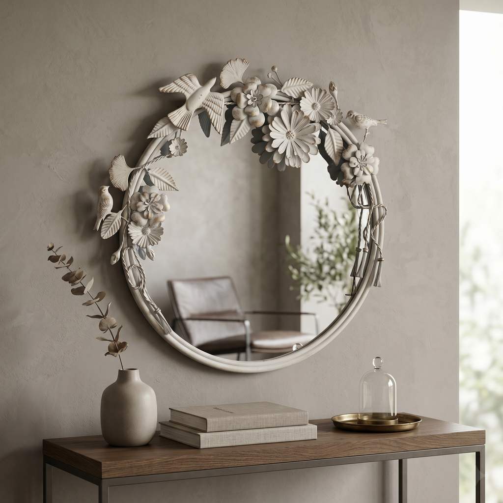 WHITE FRAME WALL MIRROR