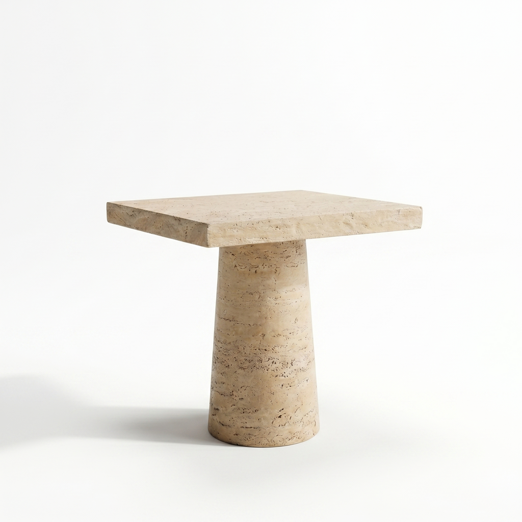 CREAM SQUARE  SIDE TABLE