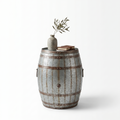 METAL DRUM  ACCENT TABLE