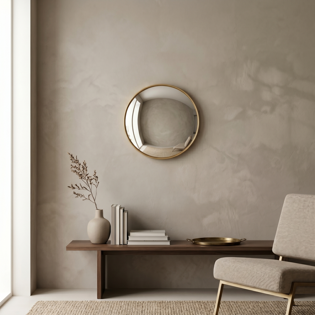 GOLD FRAME WITH CONVEX GLASS MIRROR
