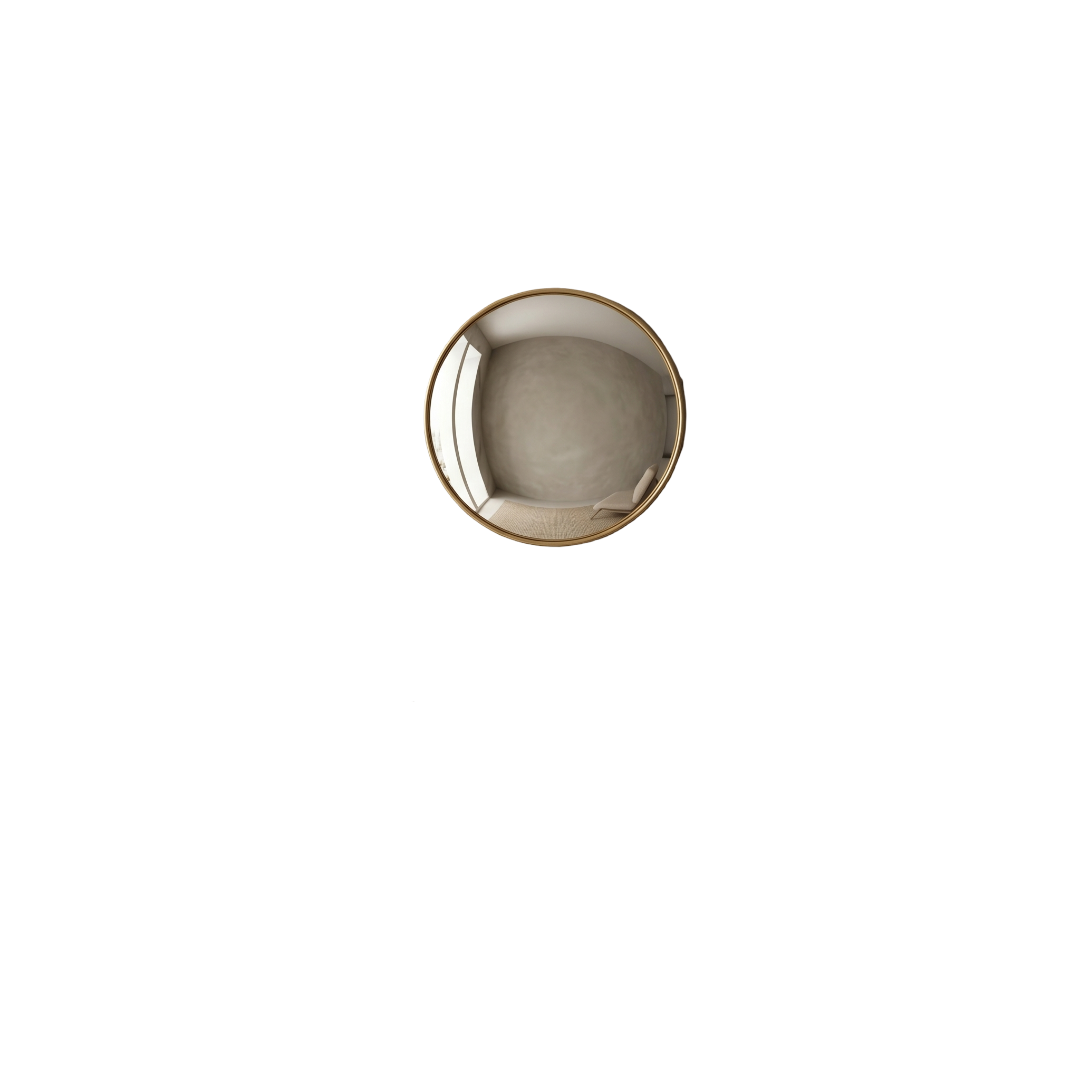 GOLD FRAME WITH CONVEX GLASS MIRROR