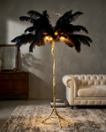 GOLD TREE BLACK LEAVES FLOOR LAMP