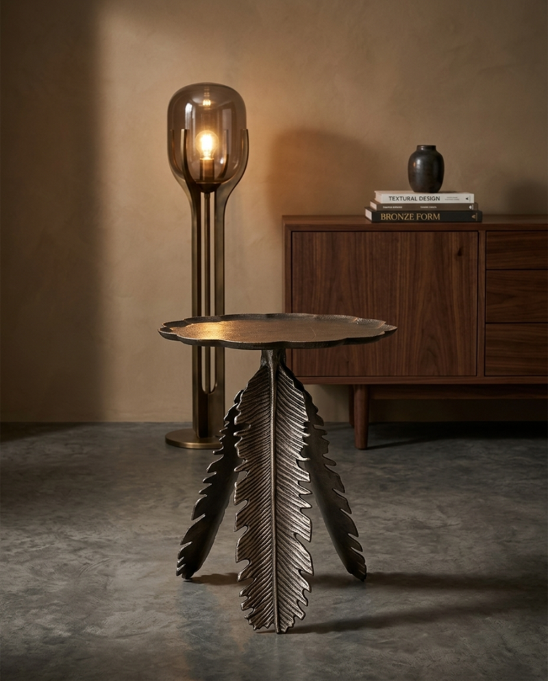 METAL LEAF SIDE TABLE
