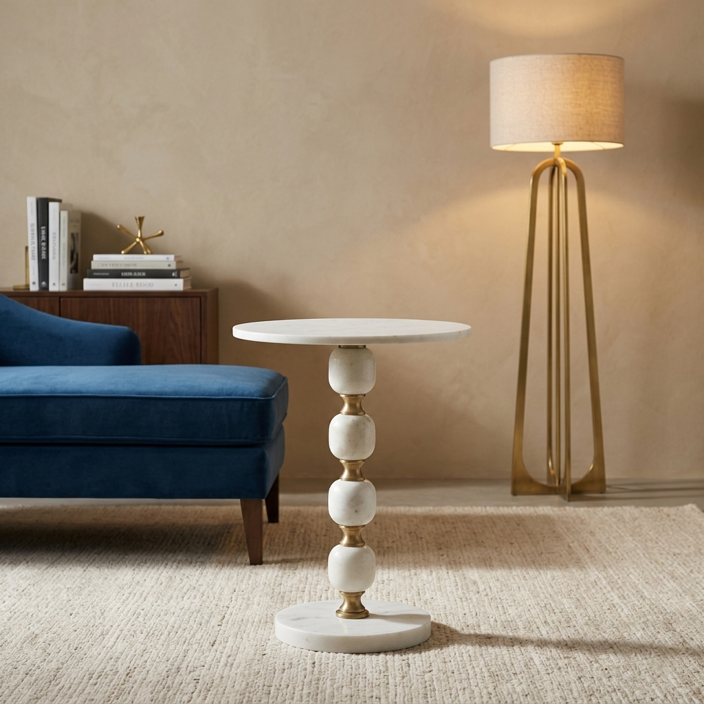 MARBLE PEBBLE SIDE TABLE
