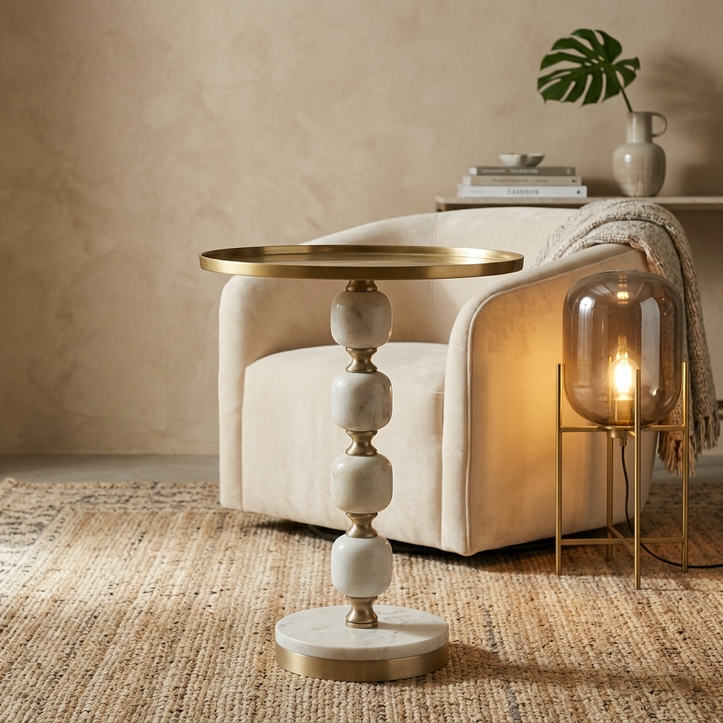 MARBLE PEBBLE SIDE TABLE
