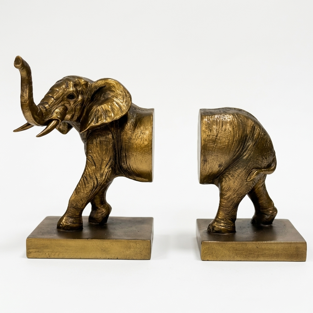 ELEPHANT BOOKENDS