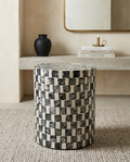 CYLYNDRICAL STOOL BLACK & WHITE